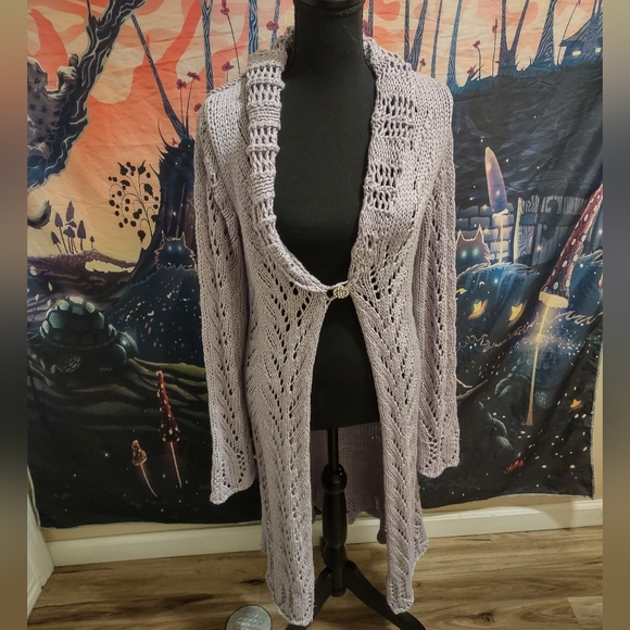 Vintage Y2K Candies Lavender Open-Knit Sweater - Picture 12 of 16